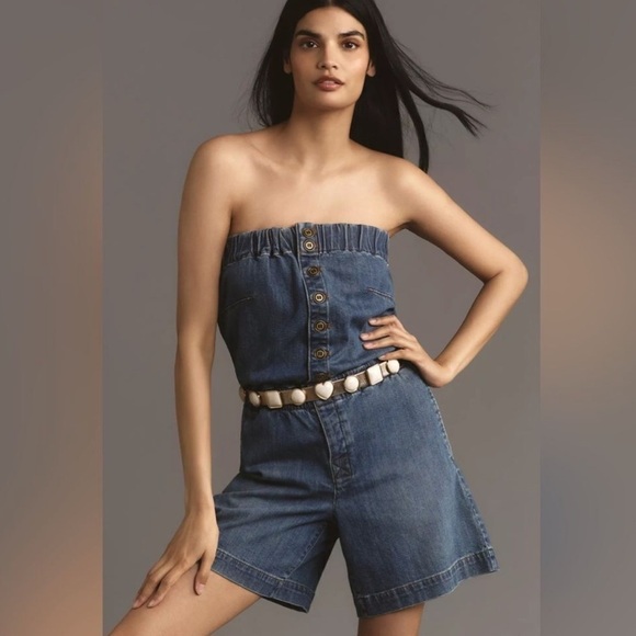 Anthropologie Pilcro Denim Romper XL - Picture 2 of 11